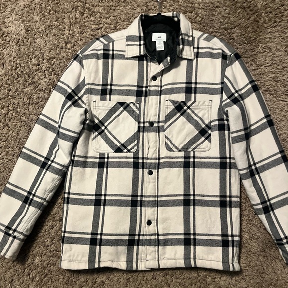 H&M Other - H&M Plaid Jacket Black and White relaxed fit